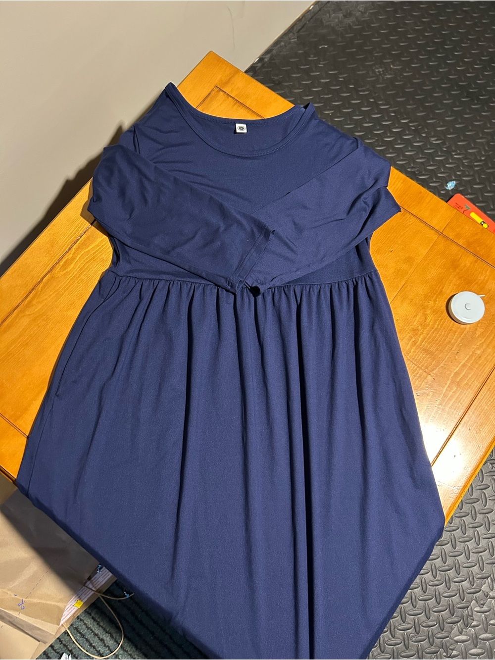 (3/$10) Womens' Navy Blue 3/4 Sleeve Dress